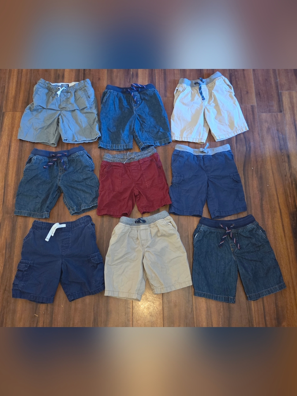 Kid's Carter's (9) Pairs Pull On Elastic Waist Cargo Shorts Drawstring